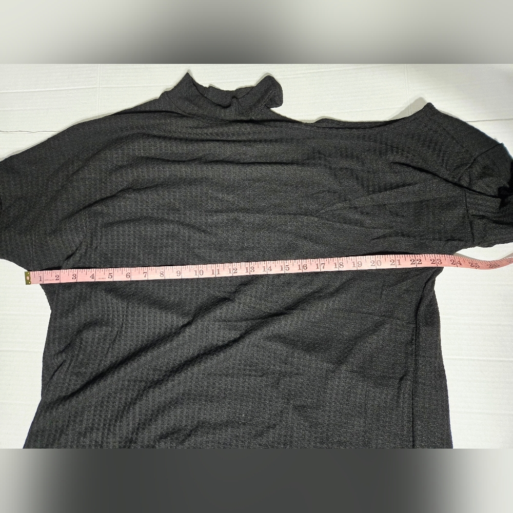 Casual Long Sleeve Cold Shoulder Loose Fit Knit Cutout Sweater Black XL - Picture 5 of 6